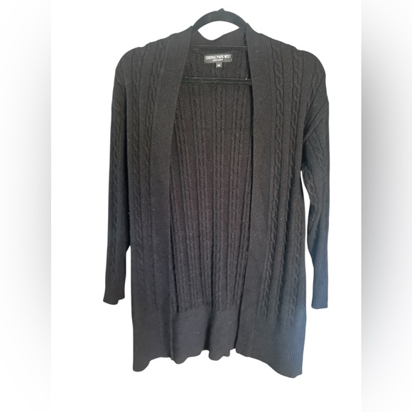 Central Park West Black Open Front Cardigan - Picture 1 of 3